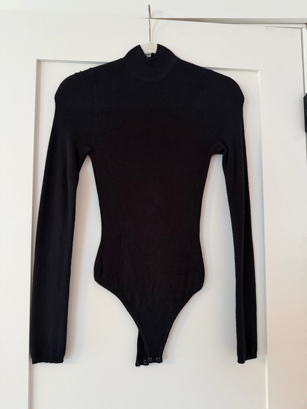 abercrombie & fitch womens ribbed sweater back cut out turtleneck bodysuit